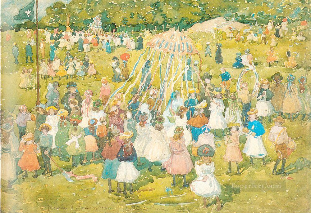 May Day Central Park Maurice Prendergast Oil Paintings